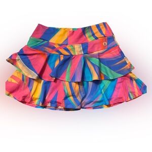 Donajo Colorful Striped Skort-M (1.5 ) pink blue green , poly spandex